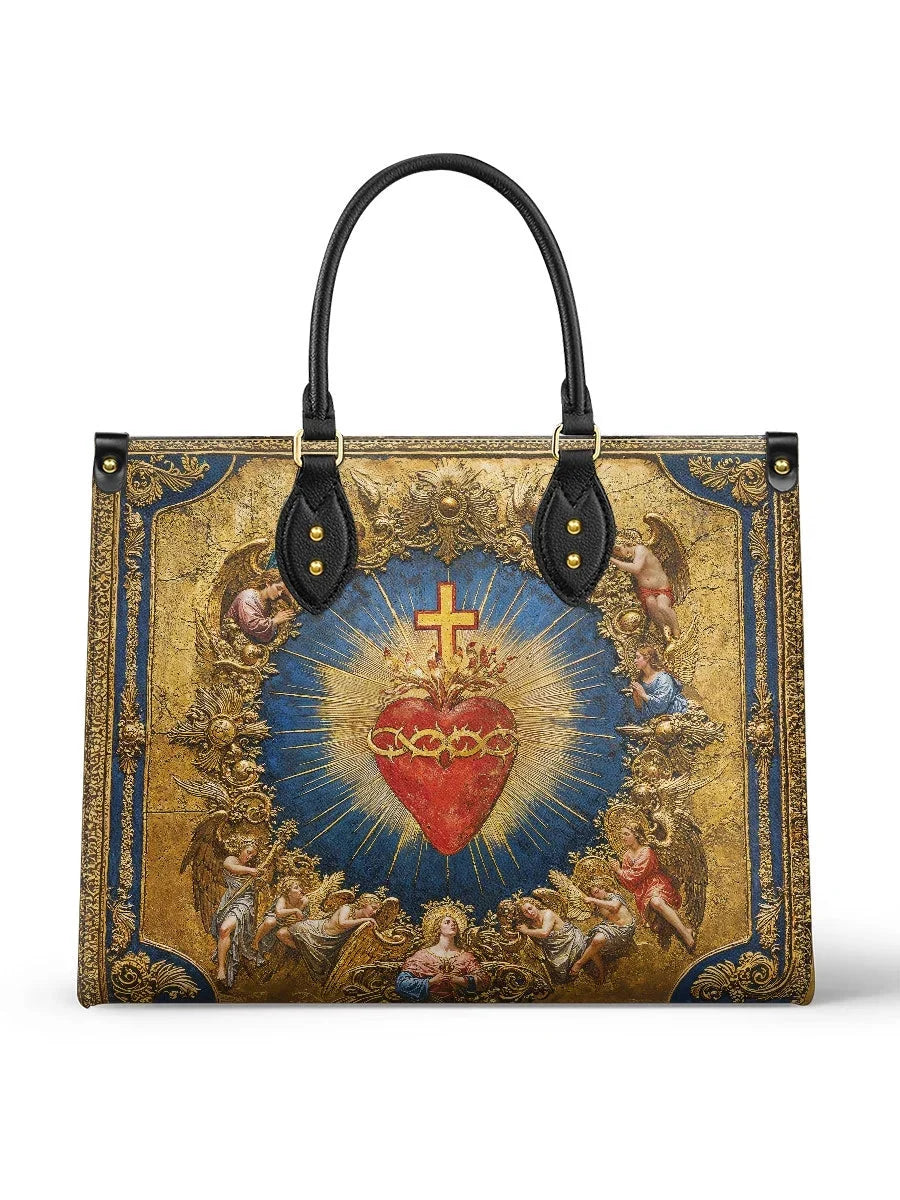 Catholight Sacred Heart of Divine Love Leather Bag