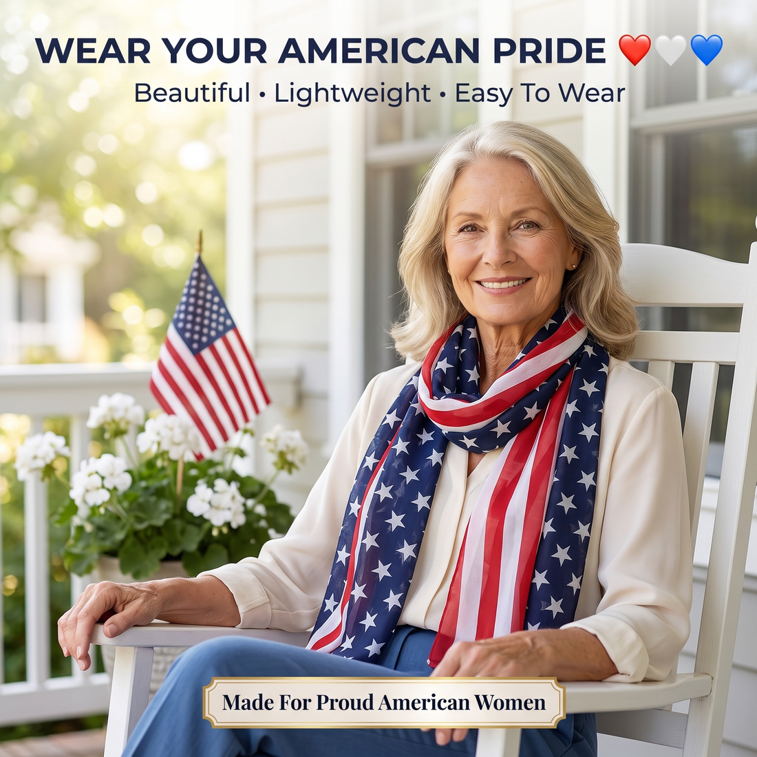American Flag Patriotic Scarf