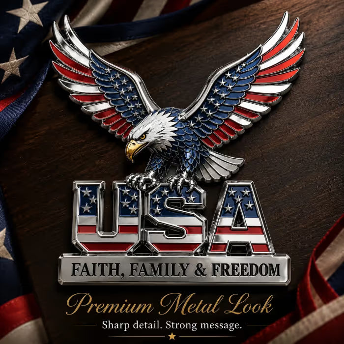 USA Faith, Family & Freedom Metal Emblem