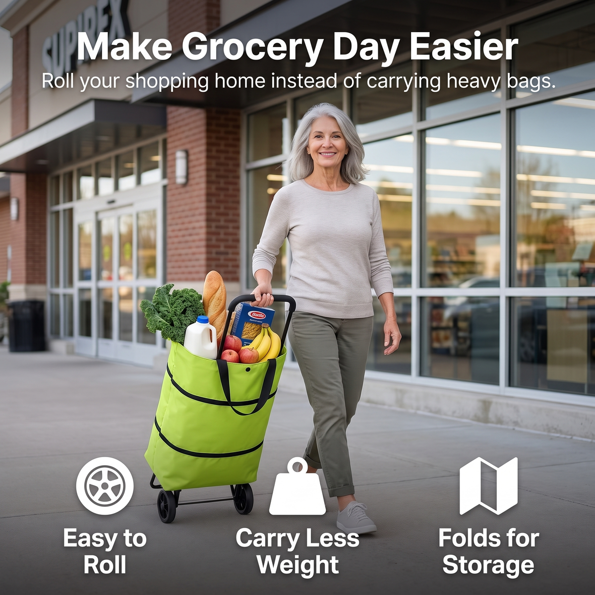 Foldable Rolling Shopping Bag